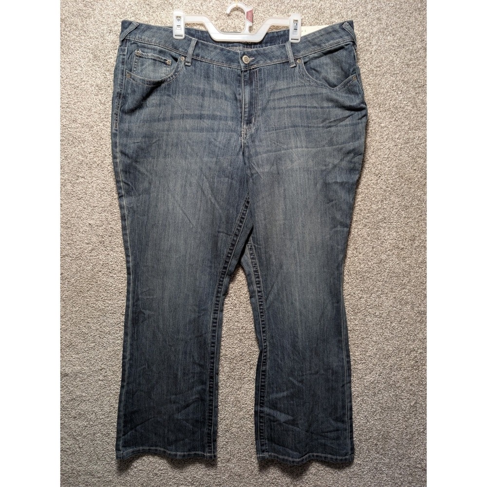 Womens Maurices slim‎ boot flex mid rise jeans size 24W Denim Flex